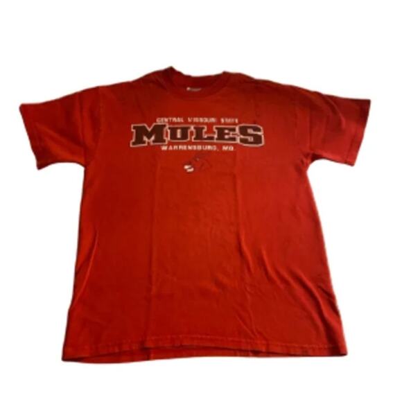 Y2K College Sports Graphic Tee Central Missouri State Mules Jerzees M - Picture 2 of 4